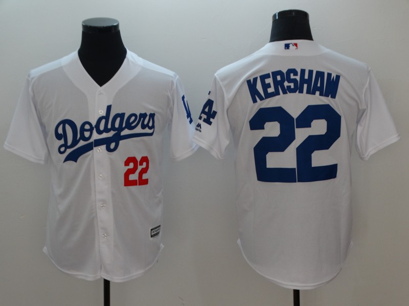 2018 Men Los Angeles Dodgers #22 Kershaw White game jerseys->->MLB Jersey